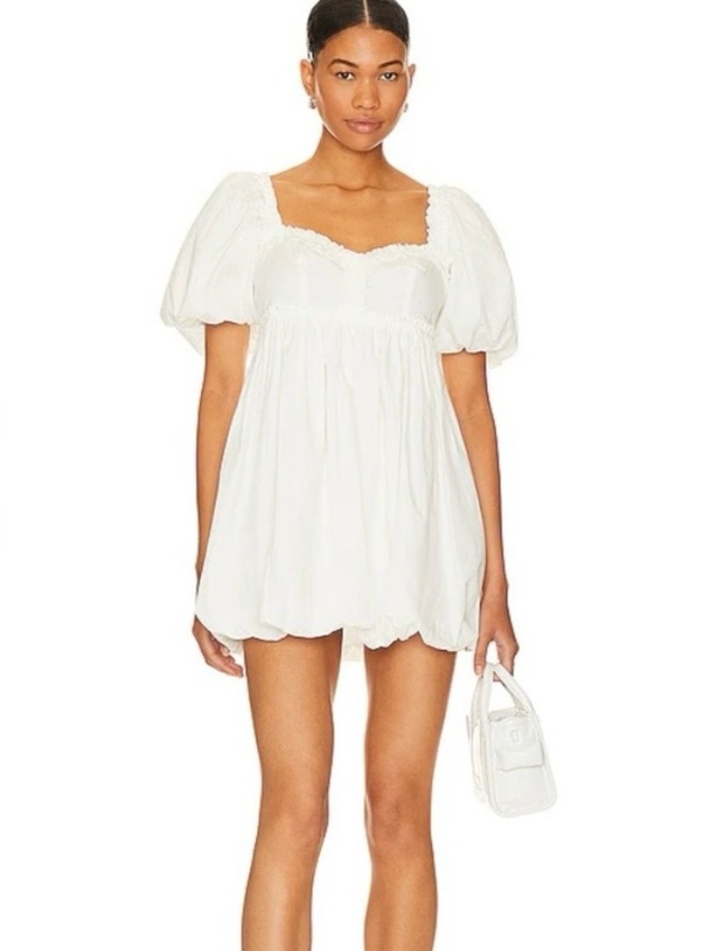 Free People Rendezvous Me Puff-Sleeve Mini Dress M